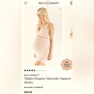 NWT . . .  Belly Bandit Thighs Disguise Maternity Support Shorts  |  PEBBLE